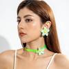 New Early Spring Flower Earnail Women's Fashion Necklace Set, Versatile and Niche Charm Jewelry Set