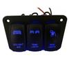 New 12V/24V 3 Gang Toggle Rocker Switch Panel Blue LED Light for Car Marine Boat