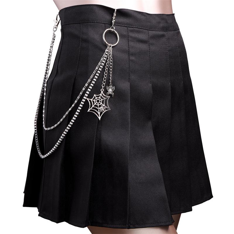 

DIY Fashion Punk Metal Pants Chain Hip Hop keychain Spider Web Pendant Jeans Chain for Men Women Accessories Gifts