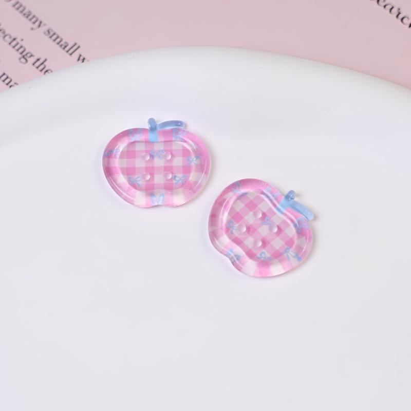 10pcs Dopamine Color Apple Translucent Buttons for Crafts Resin Accessories Clothing Sewing Supplies Sweaters Materials