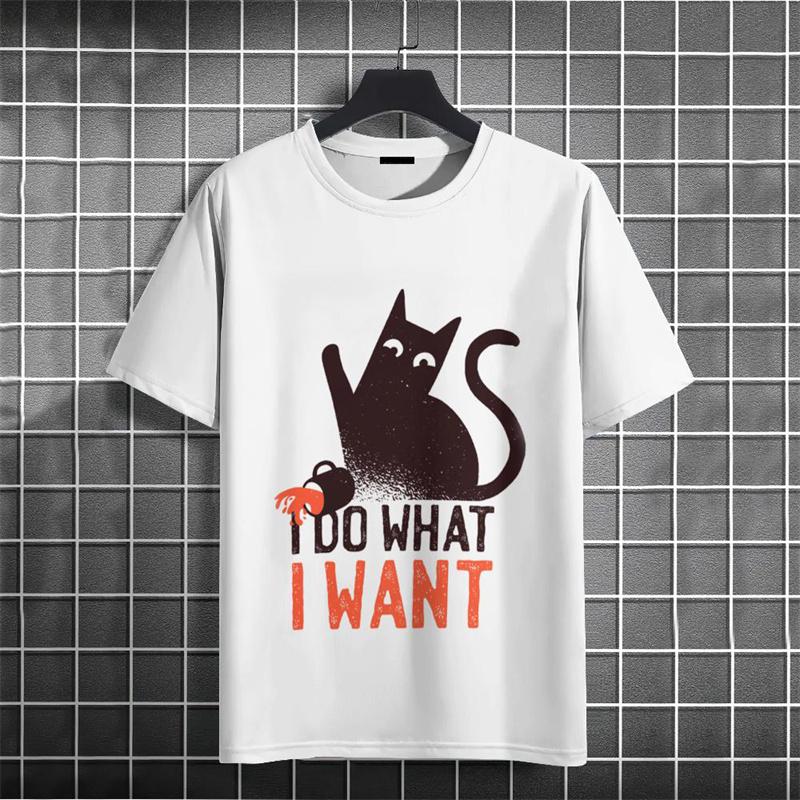 Cartoon Animals Pattern T Shirt For Men Funny Quirky Cat 3D Printed T-Shirts Summer Oversized Short Sleeve Tees Round Neck Tops
