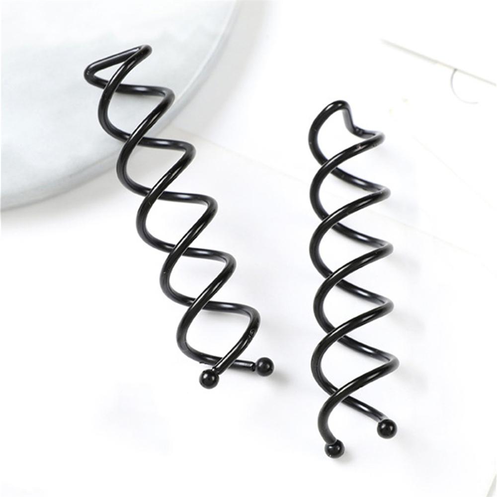 10pcs Spiral Hair Pins Spin Pins Non-Scratch Round Tips, Twist Screw Hair Pin For Women Bun Hair Style Black