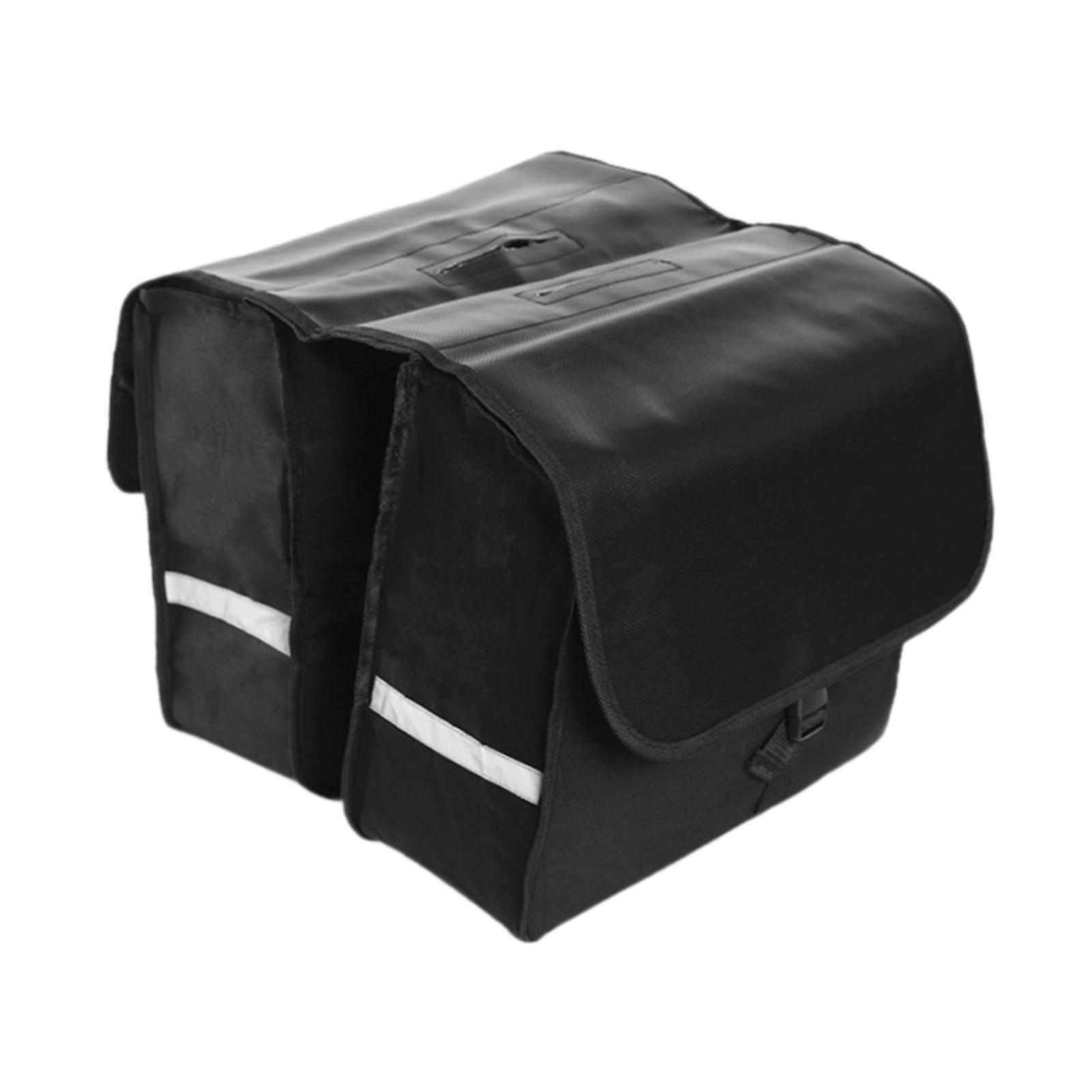 

Bike Panniers Rear Rack Bag Spacious Waterproof Saddle Bag with Secure Fastening and Reflective Details for Long Distance Rides чёрный