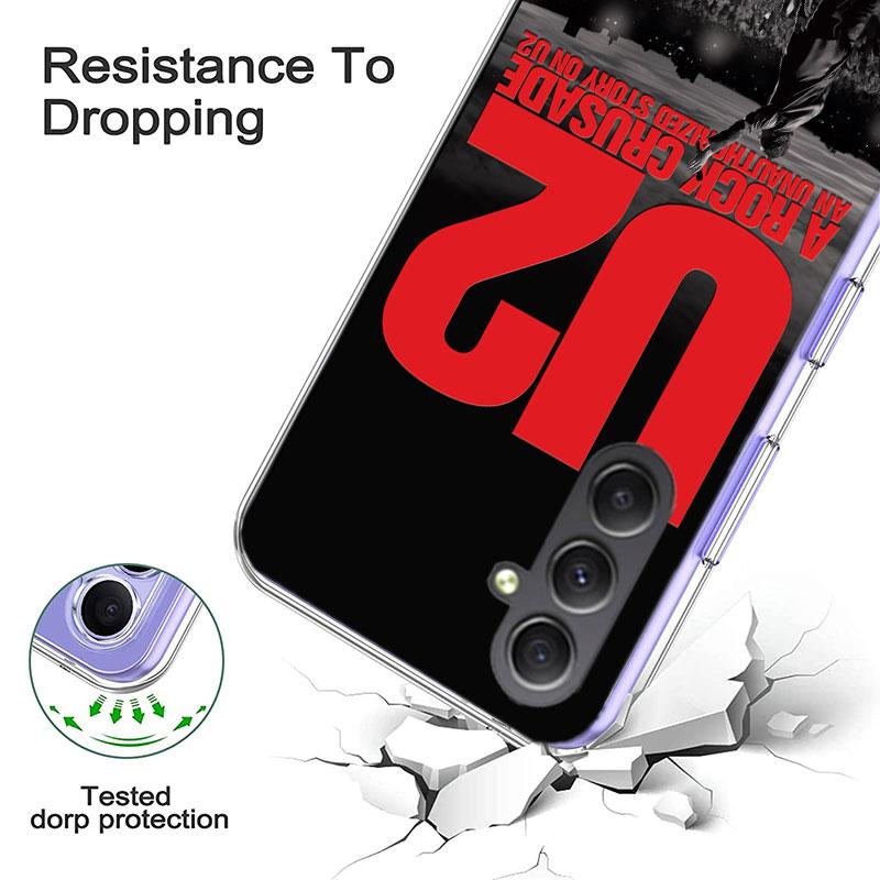Band U2 Phone Case for Samsung A17 A37 A57 A07 A16 A26 A36 A56 A06 A02S A12 A22 A32 A52S A04S A14 A24 A34 A54 A03 A13 A33 A53 Ga