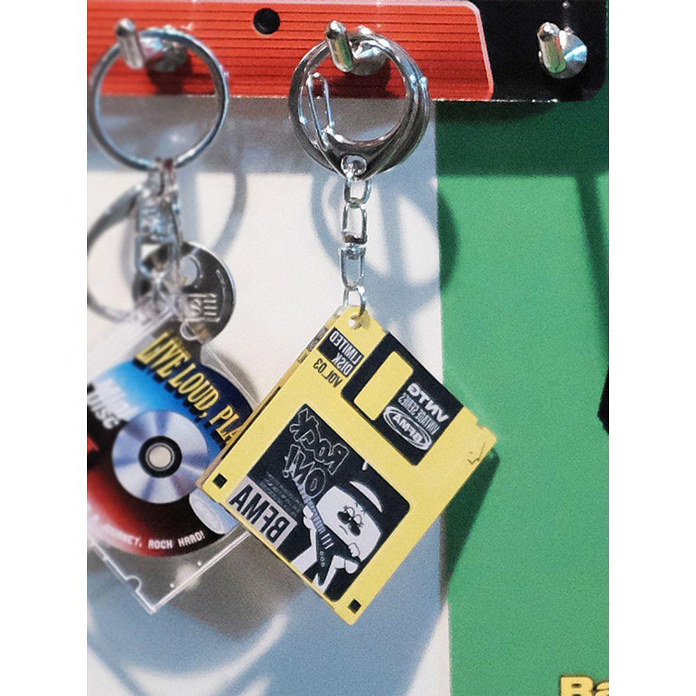 BALLONFREUNDE CHAOTISCHES ABENTEUER VNTG Retro Disketten Acryl Schlüsselanhänger