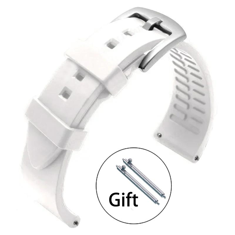

Sport Silicone Watch Band for Seiko Watrproof Wristband for Rolex Rubber Strap Submariner 18mm 19mm 20mm 21mm 22mm 24mm 20mm&SV білий