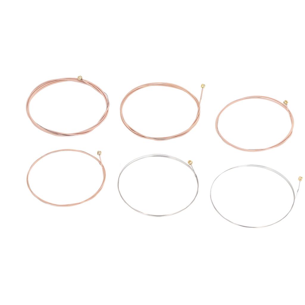 6 Pcs Acoustic Guitar Strings 11‑52 Gauge Warm Rich Tone High Carbon Steel Core Phosphor Bronze Guitar String Set
