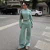 Cross-border European and American Temperament Sports Autumn New Cardigan Zipper Jacket Long Sleeve Open Button Trend Trousers