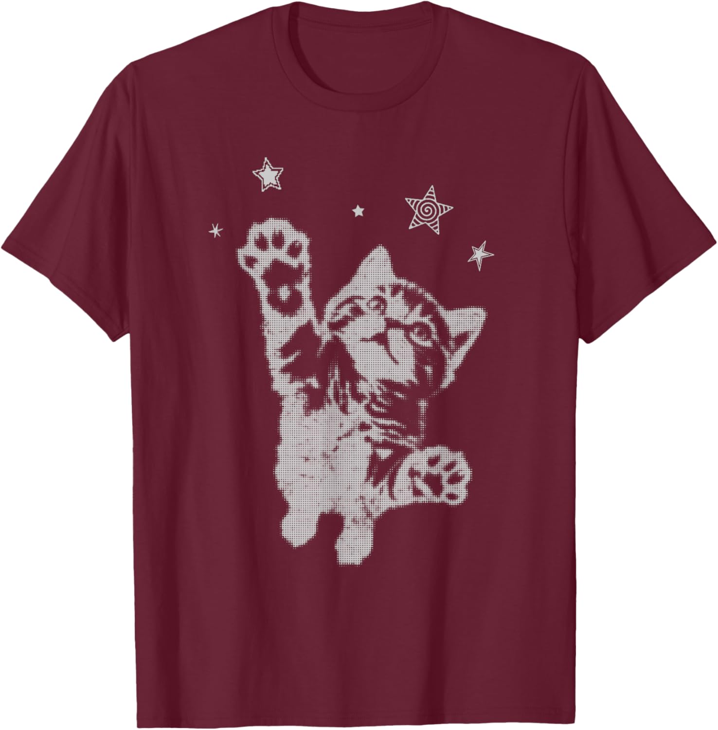 

Y2K Cat Jumping Stars Silly 90s 2000s Grunge Vintage Graphic T-Shirt Cotton Casual Graphic T Shirts Camisas Streetwear 5XL різнокольоровий