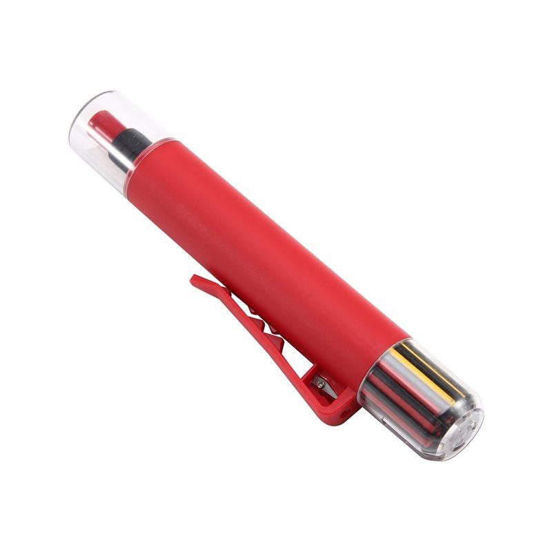 

A25F-Solid Carpenter Pencil Woodworking Mechanical Construction Marking Scriber 3 Colors Refill Built-In Sharpener красный
