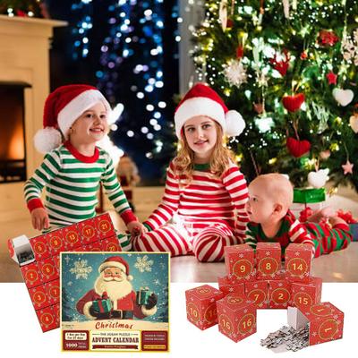 1000 Stück/Set Weihnachts-Puzzle Advents-Puzzle 2025 24 Tage Lernpuzzle Weihnachts-Countdown-Kalender