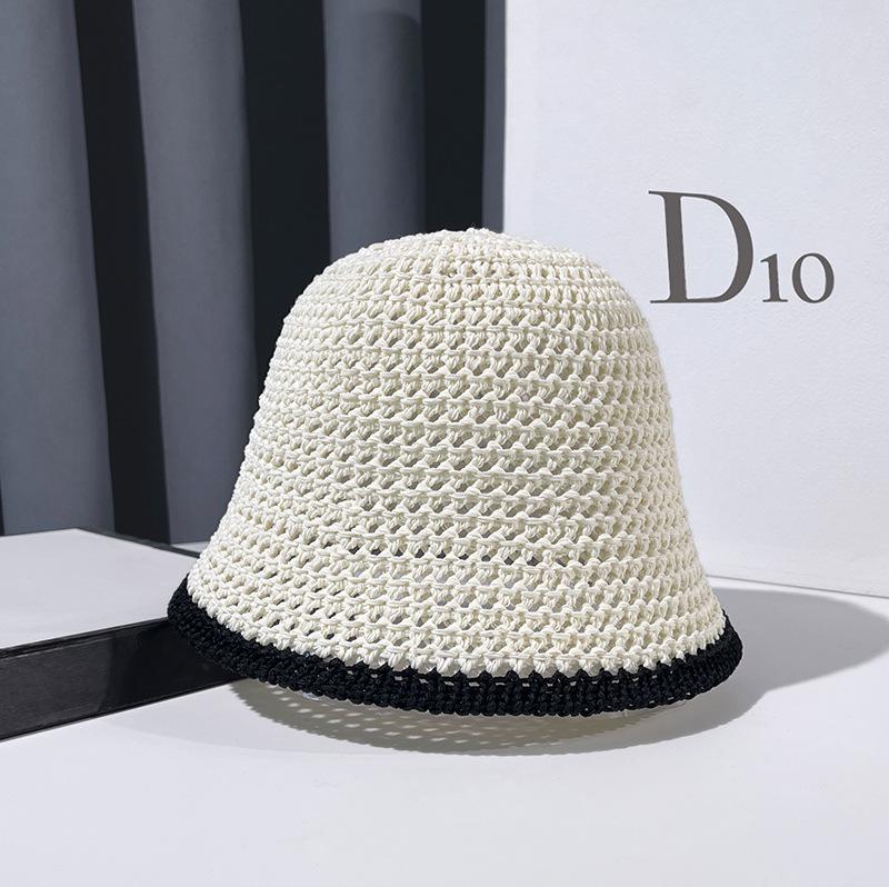Women's Summer Artistic Japanese Breathable Bucket Hat - Small Face Effect, No Makeup Look, Hollow Design