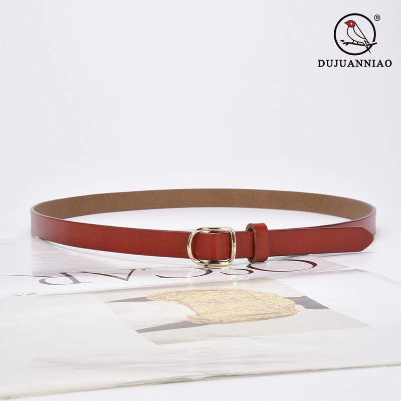 Ladies Belt Simple Cowhide Black Belt Student Decorated Jeans Business Casual Belt Genuine Leather