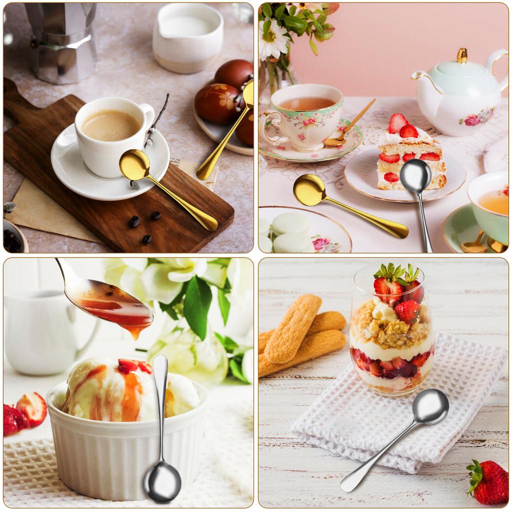 Goldene Kaffeelöffel, 18/8 Edelstahl Goldene Espresso-Löffel, 5,2 Zoll Vogue Mini-Teelöffel, Cappuccino-Rührlöffel, Sma