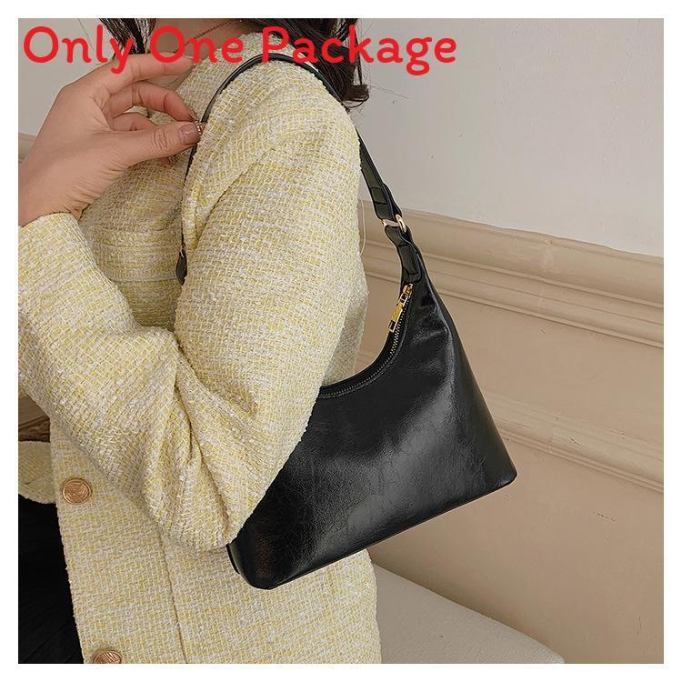 Vintage Small Shoulder Bag Pu Material Crossbody With Top Zipper And Seam Details For Casual Outfits