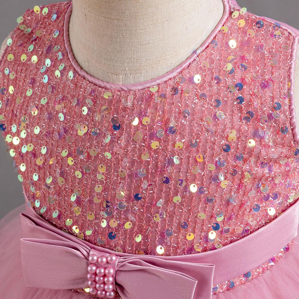 2024 Baby Mädchen Party Kleid Pailletten 1st Geburtstag Taufe Kleinkind Kleid Hochzeit Grün Prinzessin Kleider für Kinder Mädchen Luxus Kleid