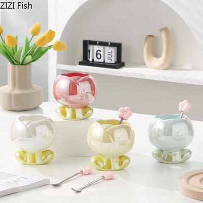 Kreative Tulpen Tasse Zuhause Frühstück Milchbecher Büro Keramik Wasserbecher Café Nachmittagstee Latte Kaffeetasse Festival Geschenk