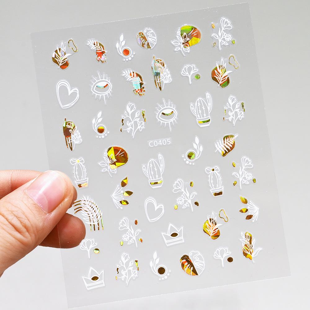 Stripe Abstract Mix And Match Nail Art Sticker Adhesive 3D Line Simple Retro Girl Nail Decoration Sticker