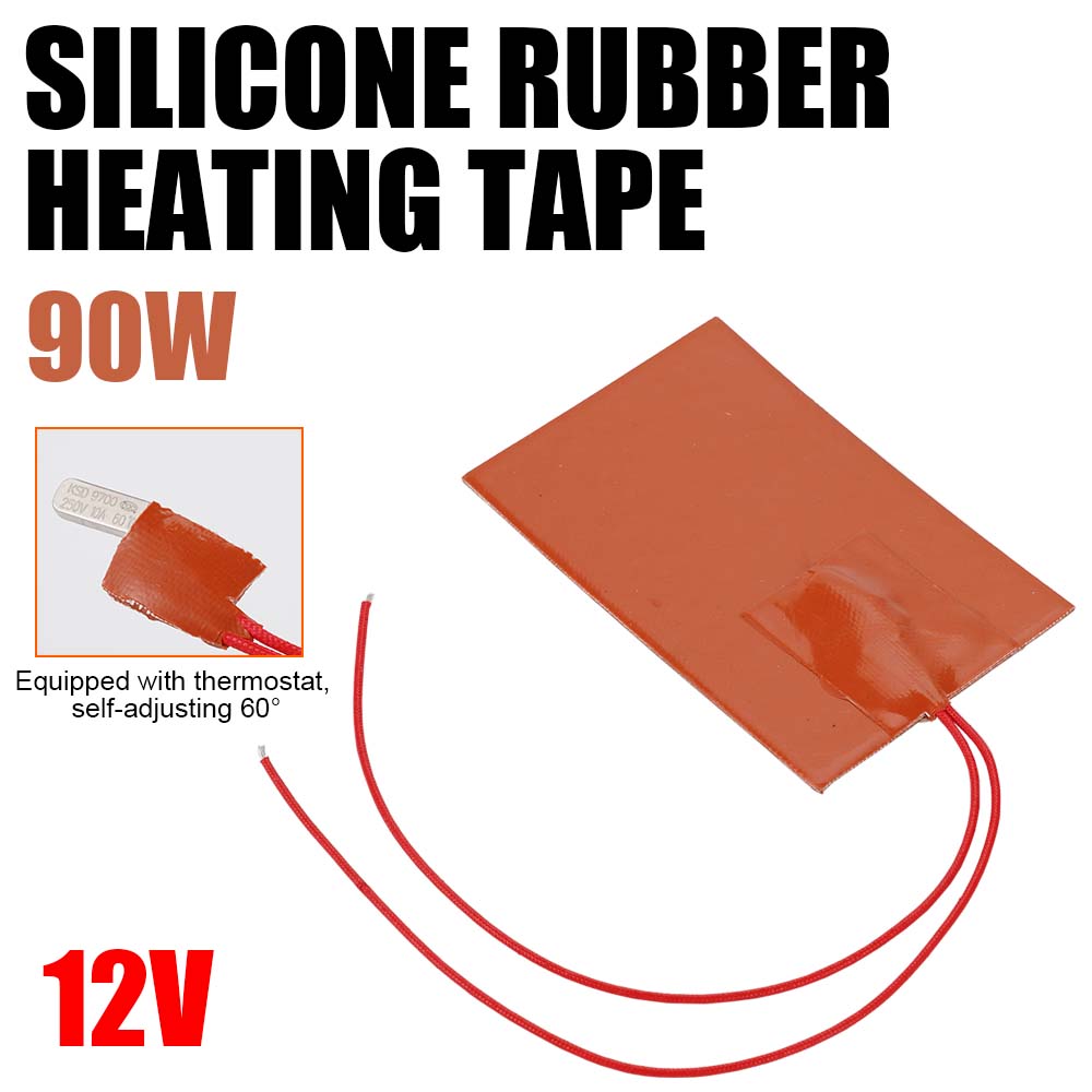 12V Engine Oil Pan Sump Tank Heating Pad Heated Plate Kits Silicone Rubber 30W/90W Heating Mat Waterproof Fast Heating Pad