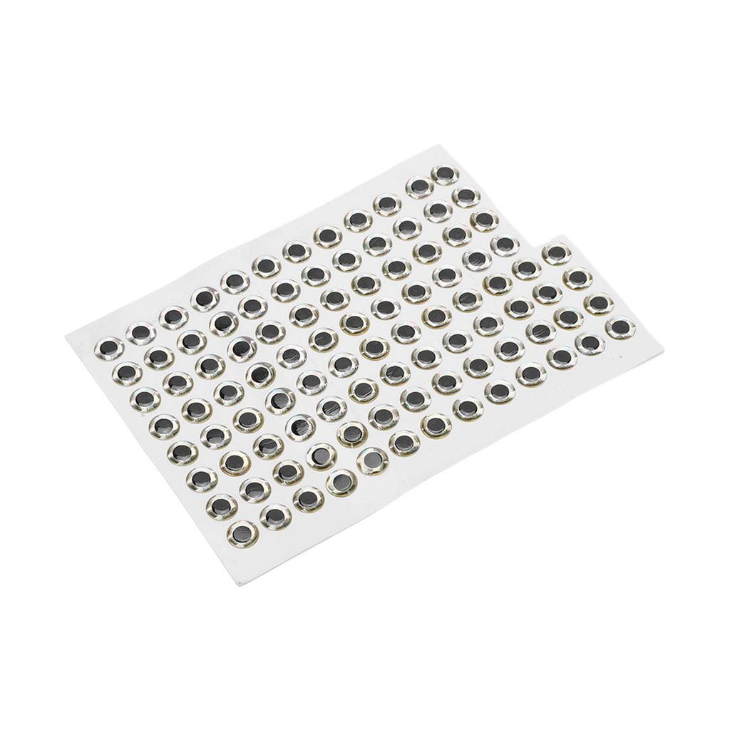 100pcs 10mm Artificial Fishing Eyes Fish Eyes Sticker Fishing Accessories Tackle Fishing Lure EyesSilver
