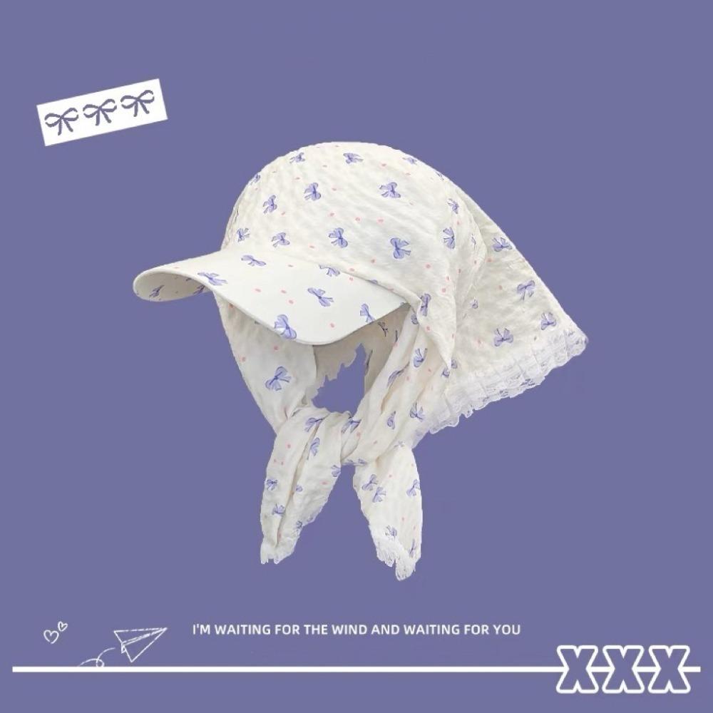 Sweet Lace Headscarf Caps French Pastoral Style Baseball Cap Fashion Sun Hats  Summer