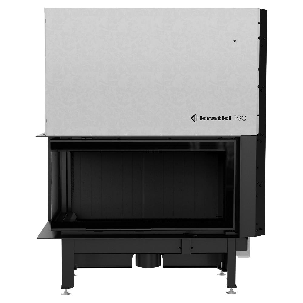 Steel fireplace KRATKI NADIA left 14 kW Ø 200 Lift up black thermotec