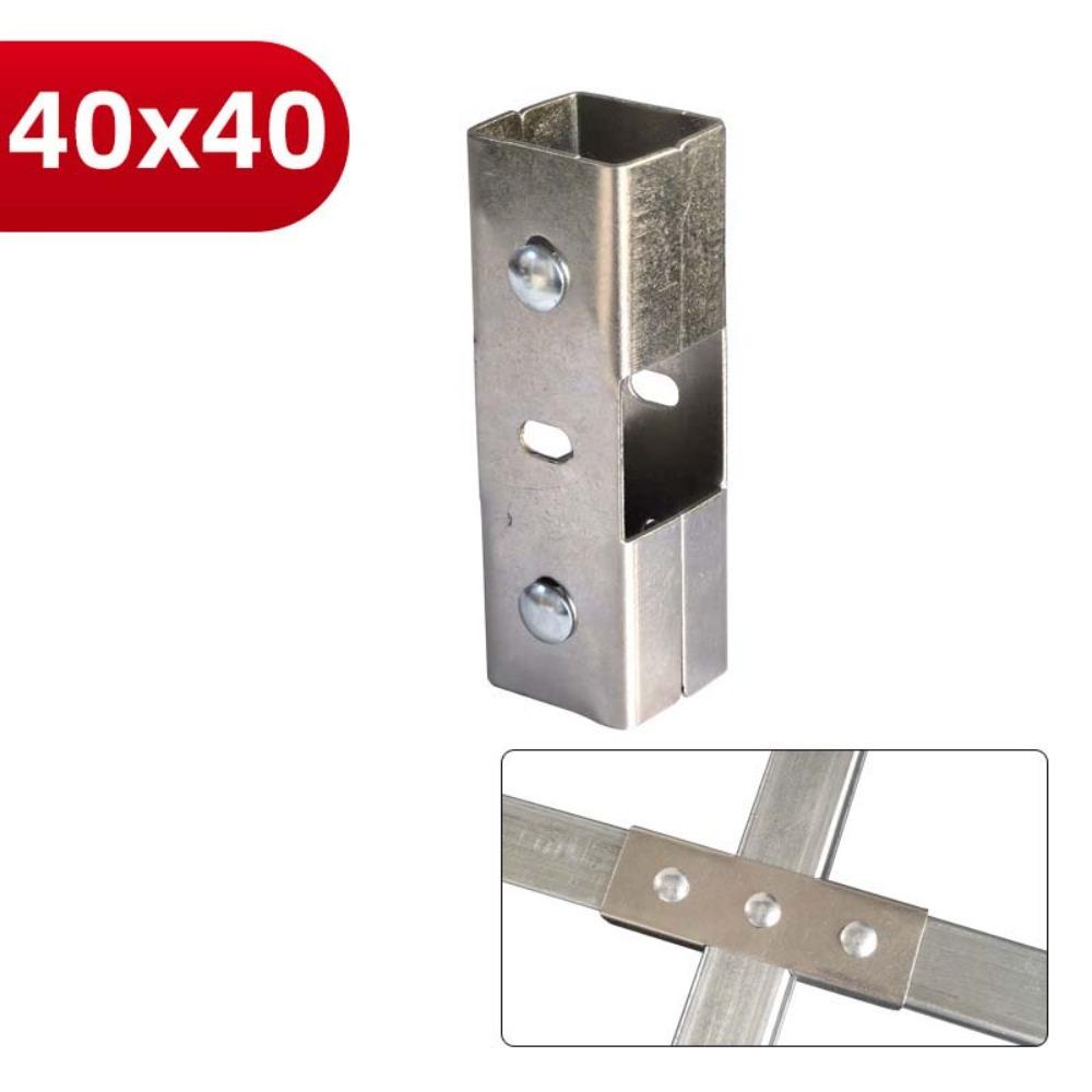 40*40mm Square Tube Connector solderless galvanizing Pipe Fixed Joint carbon steel Fixed Pipe Clamp Clip Fastener Storage Rack