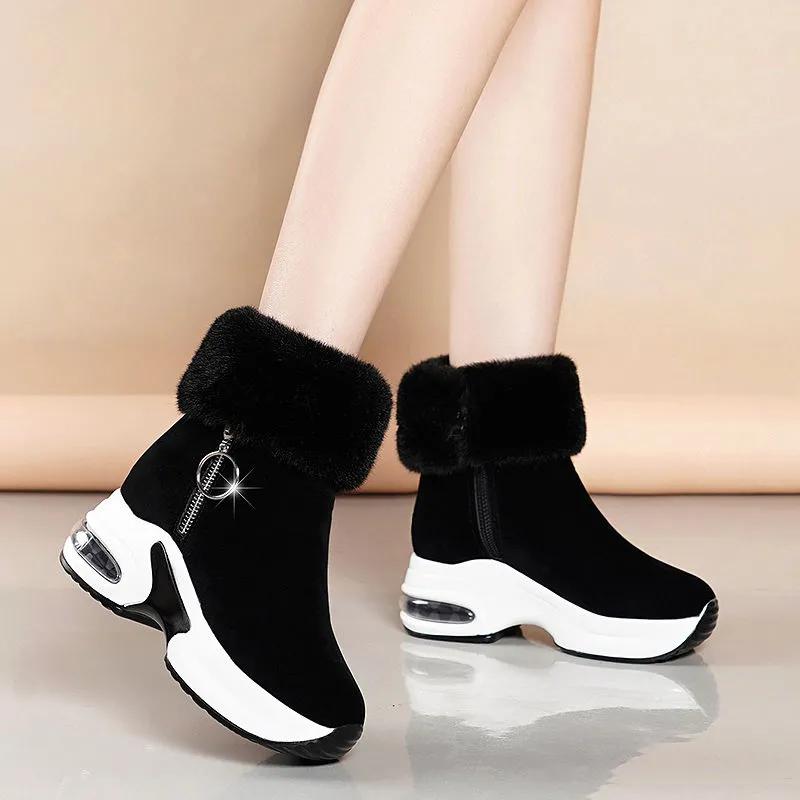 Autumn Winter Women's Warm Running Shoes Platform Winter Boots, Ankle Boot Women's Casual Shoes, Women's Zipper Ankle Boots, Women's Boots