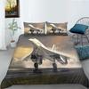 3D Airplane Pattern Bedding Set, Down Duvet Cover with Pillowcase, Single Double Bed, Queen King, Full Size Home Decoration Gift
