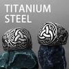 Viking Dragon Rune Stainless Steel Ring Mens Biker Hip Hop Celtic Knot Jewelry Gift Fashion Amulet