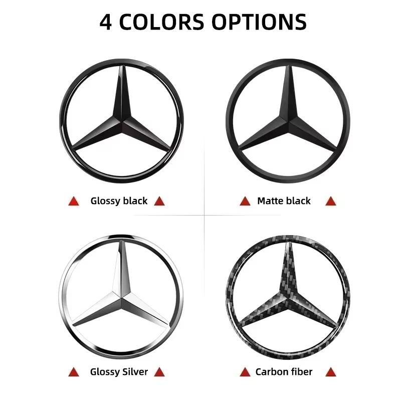 1pcs 52mm 57mm Car Steering Wheel Badge Emblem Sticker For Mercedes Benz W204 W205 W213 W177 GLA GLC CLA A Class Car Ornaments OQ1