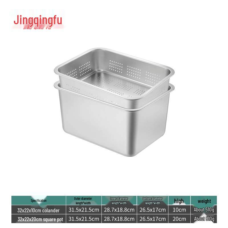 Jingqingfu 304 Stainless Steel Perforated Drain Basin Set