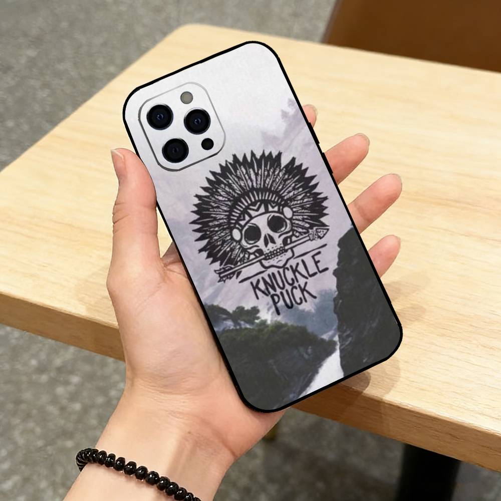 Knuckle Puck  Phone Case For iPhone 17,16,15,14,13,12,11 Plus,Pro Max,XS,Soft Silicone Black Cover iPhone14Pro
