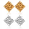 CARLIDANA Hot Selling Stainless Steel Jewelry Fashion Gold Plated Earrings Stripe Wrapped Triangular Square Earrings Women