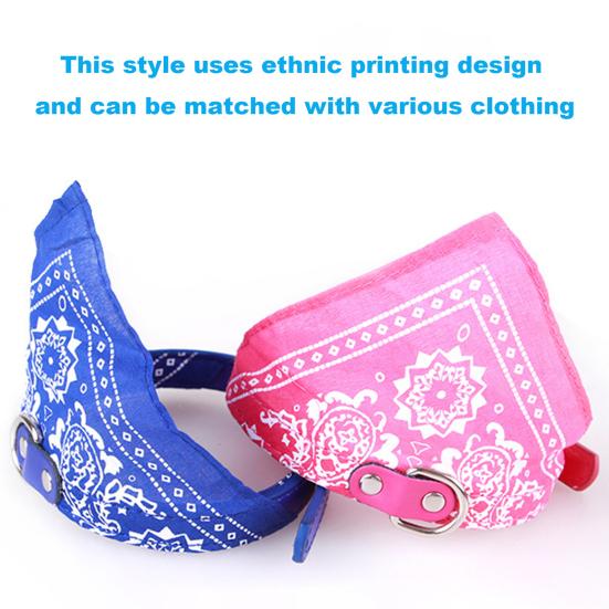 Yousheng Pet Saliva Towel Ethnic Style Print Triangle Neckerchief Bib Fabric Adjustable Bandana Collar for Puppy Dogs Cats Pet Accessories
