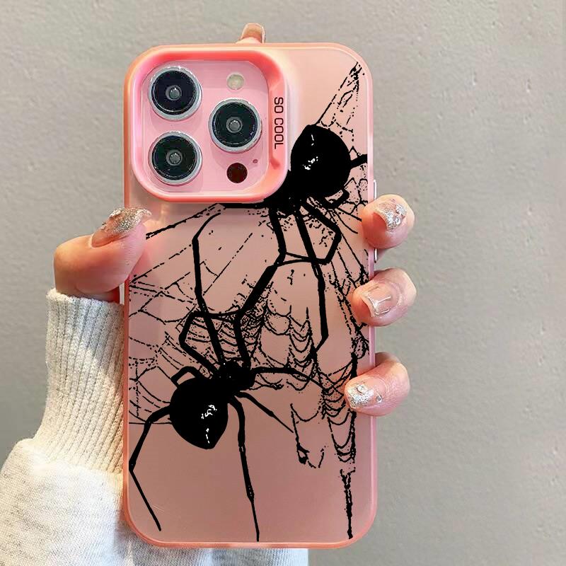 Modische Spinnen-Paar-Handyhülle für iPhone 15 Pro Max 11 12 13 14 15 Pro 14 Plus 13 Mini Hüllen Gepaarte Stoßfeste Bumper-Abdeckung