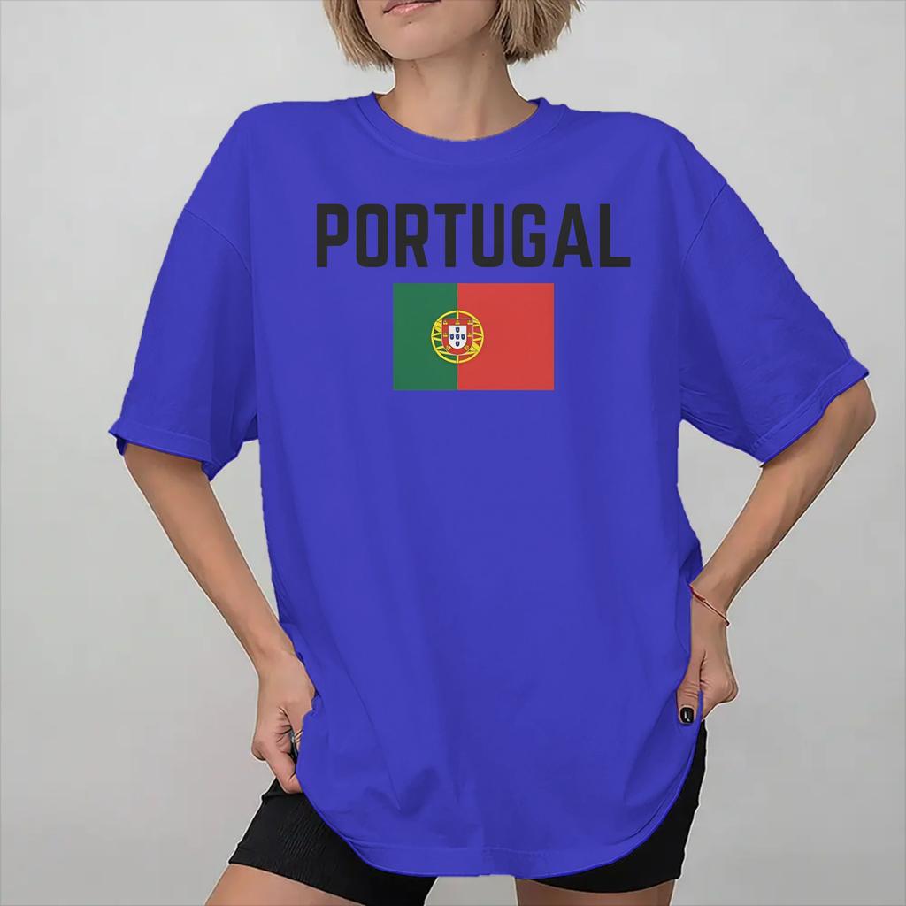 Portugal Flag Soccer Football Printed T Shirt For Unisex Wounisex 100 Cotton Tee Shirt Clothing