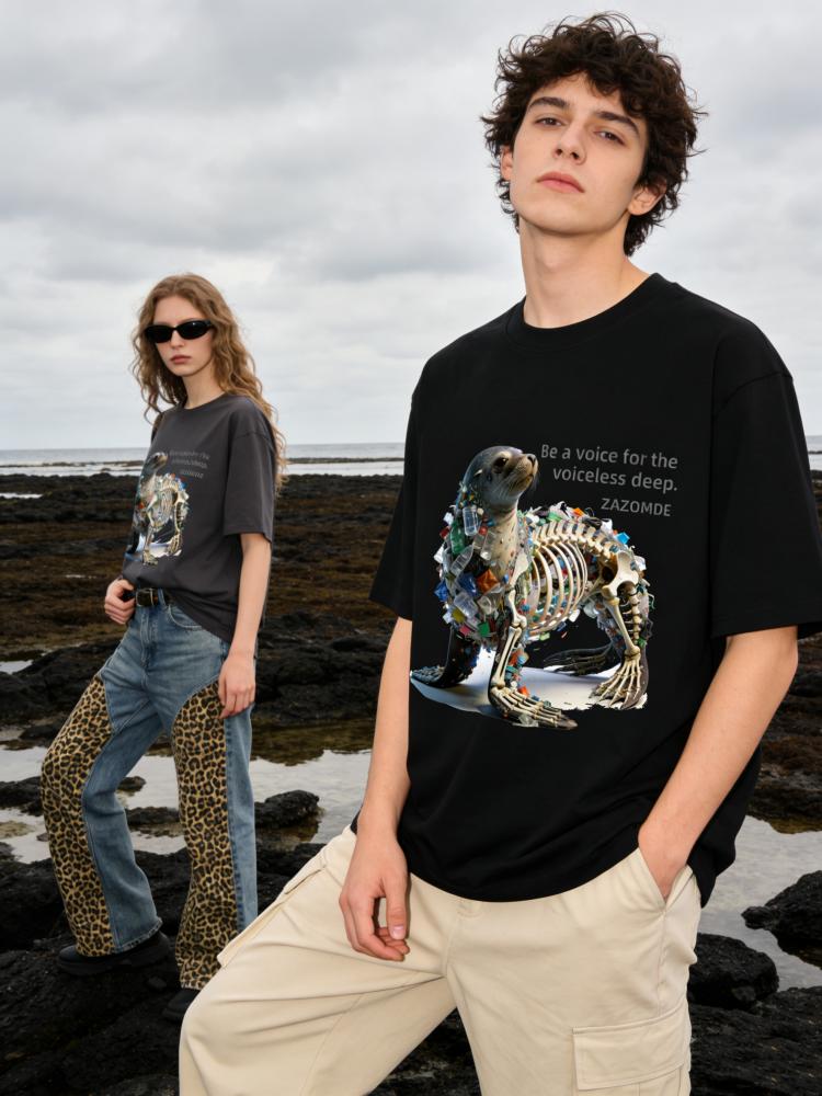 

Conscious Seal Design Cotton Short Sleeve T Shirt For Men In Big And Soft Fabric For Daily Comfort And Casual Style XL серый