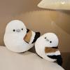 Cute Crooked Head Hairy Long-Tailed Tit Plush Toy Sofa Throw Pillow Girl Gift Small Doll