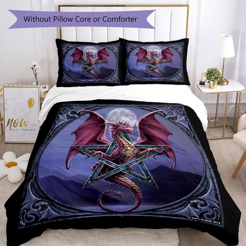 Set Biancheria da Letto Stile Gotico Traspirante Copripiumino con Federe Biancheria da Letto Decorativa per Camera da Letto Decorazione Casa Regalo di Compleanno