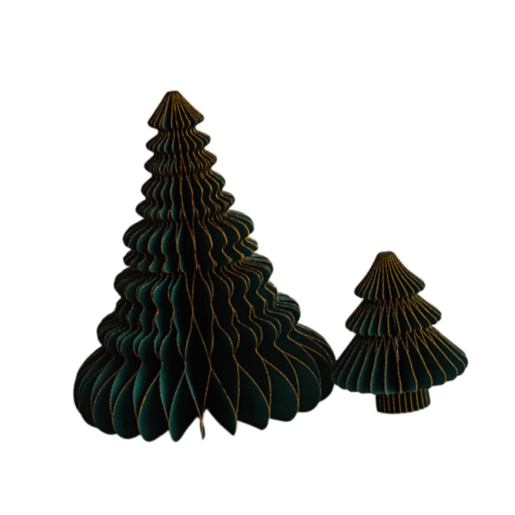 2x Paper Christmas Tree Ornament Christmas Desktop Decoration Foldable Trendy Sculpture for Indoor Bedroom Bookshelf Walkway