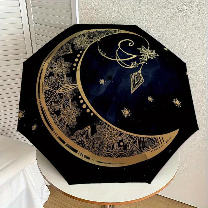1pc Moon Stars Print Umbrella , Multi-functional Umbrellafor Men & Women, Valentine s Day Gift0817125