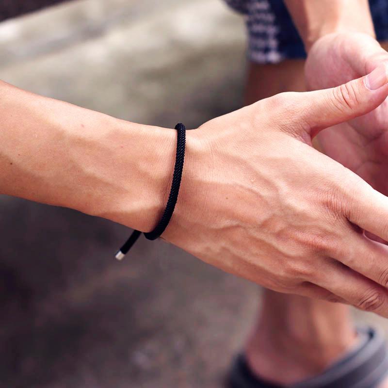 Noter New Lucky Rope Bracelet Unisex Stainless Steel Clasp Adjustable Braclet Friendship Jewelry Accessories Gift For Lovers