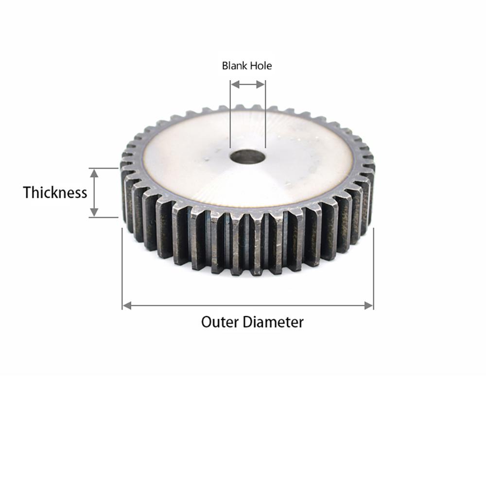 1Pc 2.5 Mod 45#Steel Cylindrical Gear Tooth Metal Transmission Gear Positive Gear 12T-27T Processing Sprocket Teeth Dia35-72.5mm