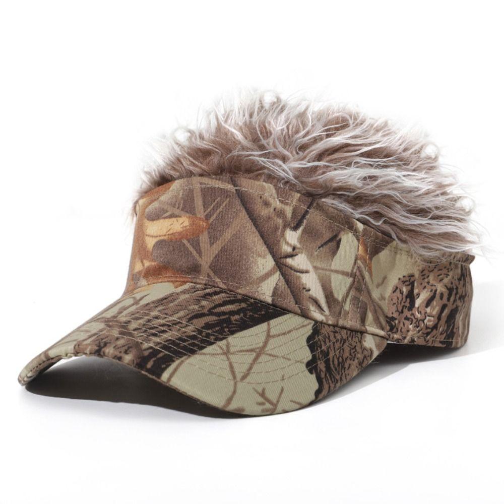 Fluffy Brown Wig Golf Baseball Cap Baseball Cap With Spiked Hairs Wig Fake Hair Hat Fun Toupee Hats