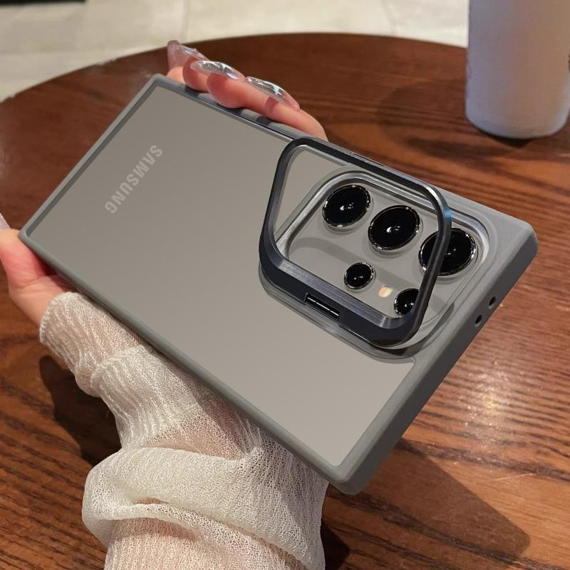 Suitable for Samsung S25 Ultra Magnetic Phone Case S24Plus Hidden Metal Lens Bracket S23 Transparent S24