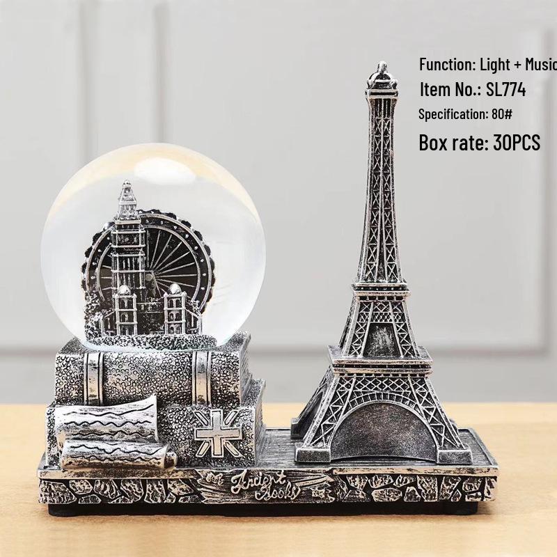 

Ретро песочные часы «Эйфелева башня» с музыкальной шкатулкой и хрустальным шаром – Светящееся настольное украшение, Идеальный подарок на выпускной студенту или на Рождество LR41 Battery Model