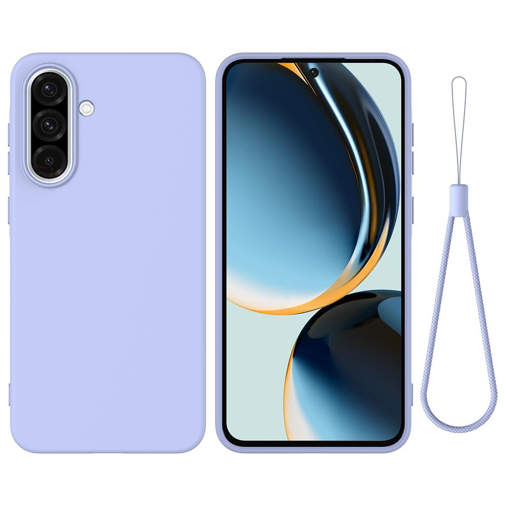 For Samsung Galaxy A37 5G Liquid Silicone Case Phone Back Cover with Hand Strap