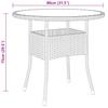 Vidaxl Stolik Ogrodowy, Ø80X75 Cm, Szkło Hartowane I Rattan Pe, Beżowy