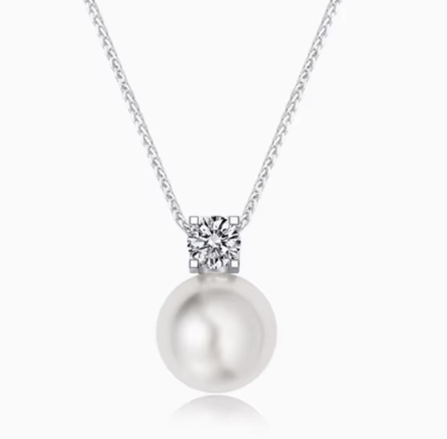 Zircon Necklace Pendant Women s Niche Design Chopin Chain Geometric Autumn Winter Accessories Sweater Chain Light Necklace 48cm&white